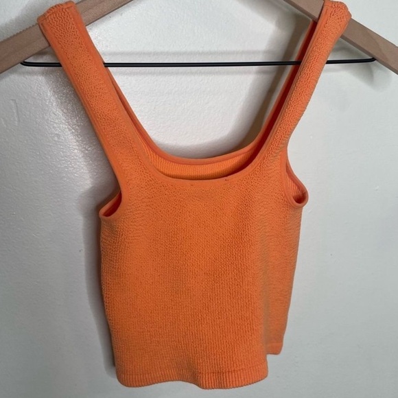 Like-New Zara Textured orange Tank Top, Sz Small - Picture 5 of 5
